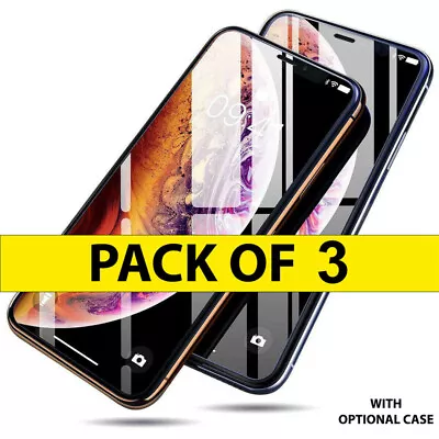 3-PACK For IPhone 12 11 Pro Max XR X XS 8 7 Plus Tempered GLASS Screen Protector • $1.64