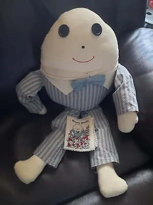 Vintage 20” Long Humpty Dumpty Plush Doll With A Small Humpty Dumpty Cloth Book. • $16.75