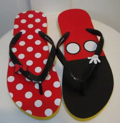 Disney Parks Minnie & Mickey Mouse Flip Flops Womens Size 7 • $10