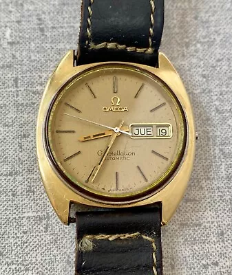 $285 • Buy Vintage OMEGA Automatic Constellation Cal 1020 Watch Men 17 Jewels Yellow Dial