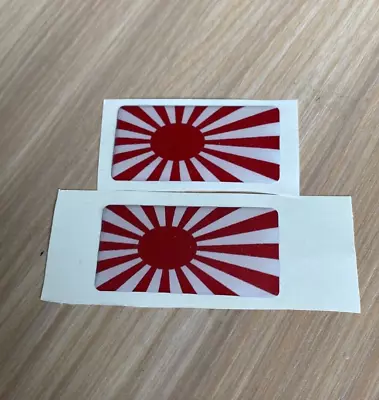 Japan Rising Sun Japanese Flag 3D Gel Domed Sticker Flag Car Decal 50x25mm X2 • £3.50