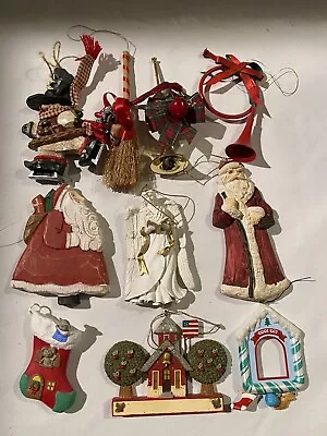 Vintage Ornaments Figurine's Angels Santa  Trumpet Christmas’s Mixed Lot #10 • $25.05