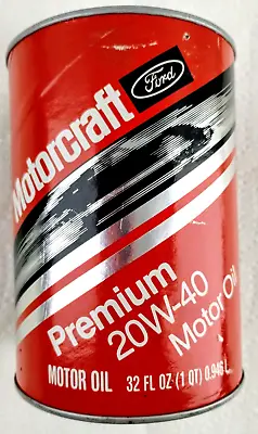 Vintage Motorcraft Premium 20W-40 Motor Oil 1 Quart Composite Can - Empty • $39