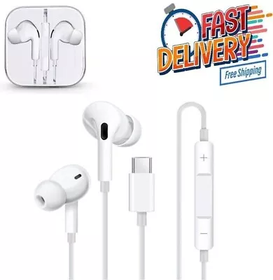 Type C Earphones Headphones With Mic For Iphone 15Pro 15 Pro Max 15 Plus 15 • £3.99