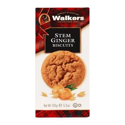 Walkers Stem Ginger Biscuits 150g Shortbread Biscuits Pack Of 4 • £15.99