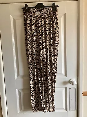 Ladies Animal Print Trousers Elasticated Waist & Pockets - H&M - L28  W24  - VGC • £5