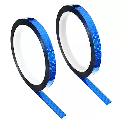 2pcs 10mmx50m Prism Tape Holographic Reflective Adhesive Craft Wrap Decor Blue • £7.25