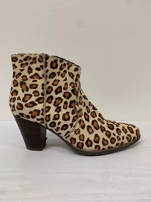 Cara London Boots Size 7 Animal Print Leather Lined Ankle Boot EU 40 • £32.99