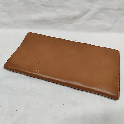 Vintage Design-A-Day Fine Soft Brown Leather Wallet Passport-Folio Organizer • $25.49