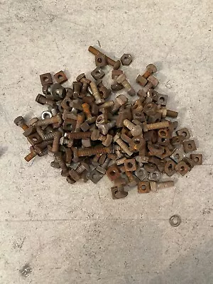 Vintage Square Head Nuts & Bolts  5/16  4 Pound Lot • $15