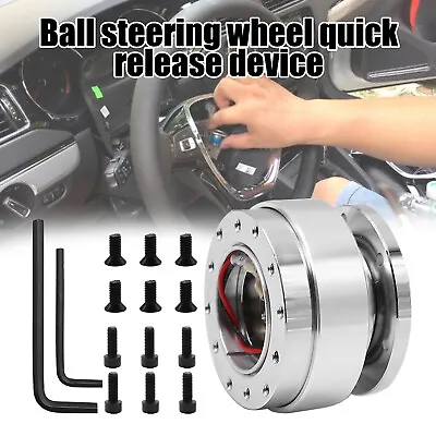 Universal Steering Wheel Quick Release Hub Adapter Snap Off Boss Kit Chrome USA • $30.41