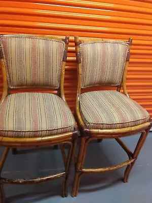 Pierce Martin Quality Pair Hi Back Bar Bamboo Chairs • $95