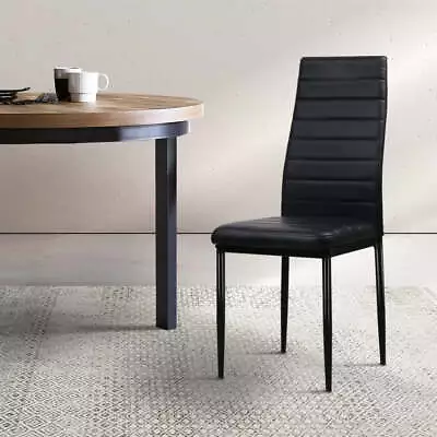 Artiss Dining Chairs Black PU Leather Set Of 4 Astra • $107.81
