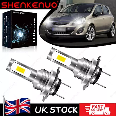 For VAUXHALL CORSA C CORSA D H7 Xenon 6000K White LED Headlights Bulbs Kit 2x WG • £10.99