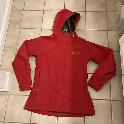 Marmot Gore Tex Jacket Mens Medium Red Paclite Shell Waterproof  Hooded Full Zip • $75.77