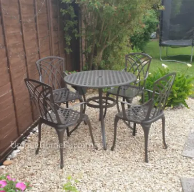 £369.90 • Buy Vintage Dining Set Cast Aluminium Furniture Outdoor Garden Patio 4 Chairs Table