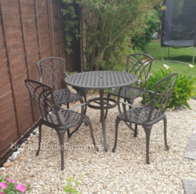 £369.90 • Buy Vintage Dining Set Cast Aluminium Furniture Outdoor Garden Patio 4 Chairs Table