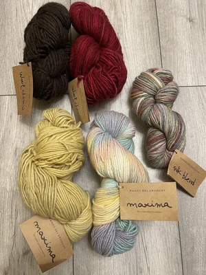 £49 • Buy Clearance Job Lot Manos Del Uruguay Mixed Wool Maxima,Clasica, Silk Blend 5skein