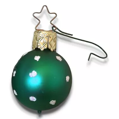 Old World Christmas Inge Glas Christmas Bauble Ball Ornament Vintage Green • $14.99