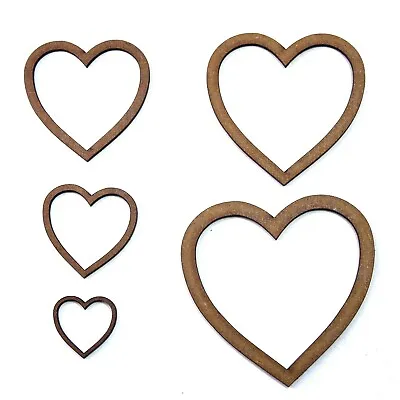 £3.13 • Buy Hollow Heart Craft Shape, Various Sizes, 2mm MDF Wood. Valentine, Frame, Love