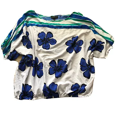 £5.66 • Buy Lane Bryant Women's Blue Floral Print Boho Peasant 3/4 Sleeve Tunic Top 22/24