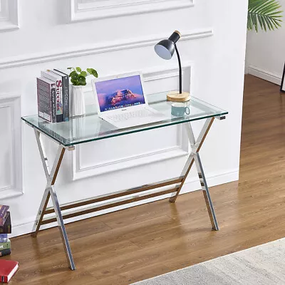 Glass Computer Desk Student Writing Study Gaming Desk Home Office Desk • $149