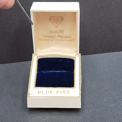 Vintage Plastic Ring Box Blue Fire Pauling Beverly Hills CA • $18