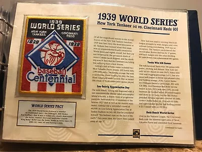 $11.99 • Buy 1939 World Series Patch New York Yankees Cincinnati Reds Willabee & Ward