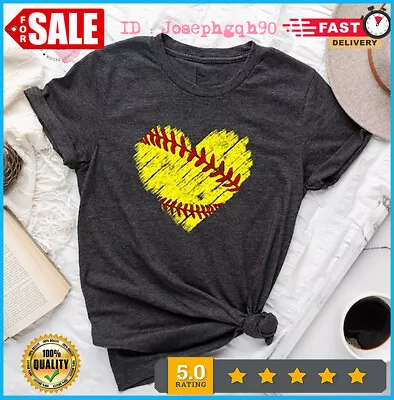 Distressed Softball Heart Shirt Softball Shirt Softball Heart Shirt Softball • $15.49