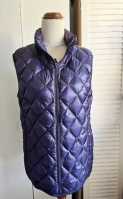 UNIQLO Dark Purple Quilted Puffer Vest Sz M • $45