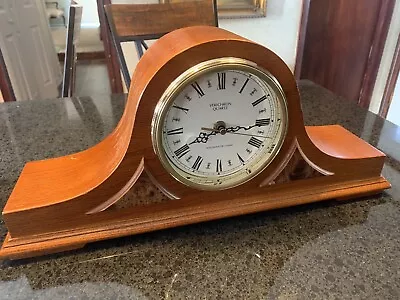 Verichron 21  Mantle Shelf Clock Westminster Oak Classic Quartz Stunning Roman • $53.95