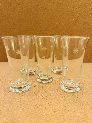 Atomic Starburst Vintage Mcm  Highball Glasses Set Of 5 • $42.50