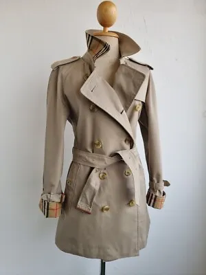£95 • Buy BEAUTIFUL Womens BURBERRY Trench Coat Classic Nova Check Size 10/12 Small/Medium