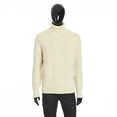 LORO PIANA 2195$ Turtleneck Sweater Hawick - Nougat Cashmere Cable Knit • $1425