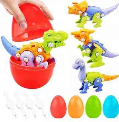 £10 • Buy Childrens Dinosaur Toy Easter Eggs Four Sets Of Diy Dinosaur Egg Toys STEM