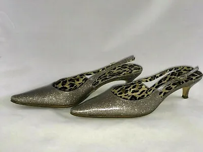 Dolce & Gabbana Platinum Sparkly Kitten Heels • $222