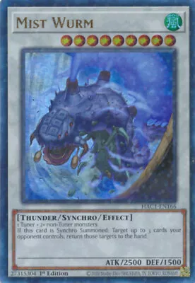 Yugioh! Mist Wurm - HAC1-EN166 - Ultra Rare - 1st Edition (Duel Terminal) Near M • $1.95