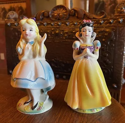 2 Vintage Disney Figurines Alice In Wonderland & Snow White Made In Japan Wales • $16