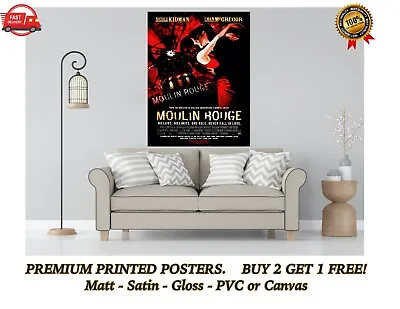 Moulin Rouge Classic Movie Poster Art Print Gift A0 A1 A2 A3 A4 Maxi • $4.58