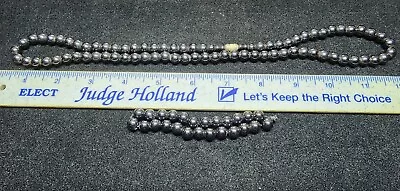 Magnetite Beaded Necklace & Bracelet Magnet Therapy Combo Used Gently  • $25