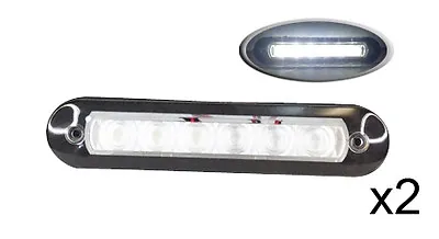 Pactrade Marine 2PCS Boat RV Auto LED Strip Light  6 Cool White PC  Flush Mount • $26.99