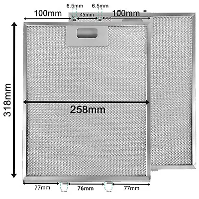 £15.99 • Buy 2 X Metal Mesh Filter For ARISTON Cooker Hood Vent Filters 318 X 258 Mm