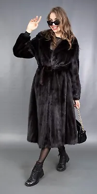 11680 Glamorous Real Mink Coat Luxury Fur Very Long Beautiful Look Size L • $1