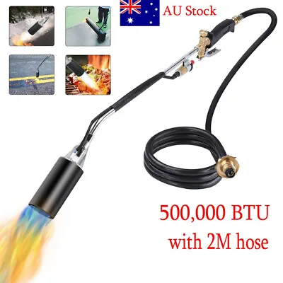 500000 BTU LPG Gas Propane Weed Burner Torch Flame Thrower W/2m Hose Pipe Kit • $43.89