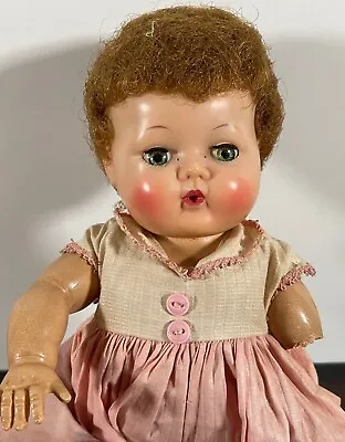 Vintage 1960s Tiny Tears Doll In Original Dress Jumper And Diaper 12   Damaged • $39.94