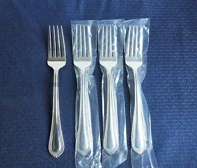 New Mikasa REGENT BEAD Set Of 4 Salad Forks 18/10 Stainless Flatware (7 1/2 ) • $27.50