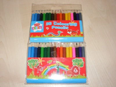 £3.99 • Buy .32 HALF SIZED KIDS COLOURING COLOUR COLOURED PENCILS  SCHOOL ART CRAFT FUN NEw