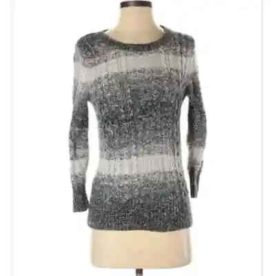 $6.99 • Buy Loft Grey Ombre Wool Blend Pullover 3/4 Sleeve Sweater Medium!!
