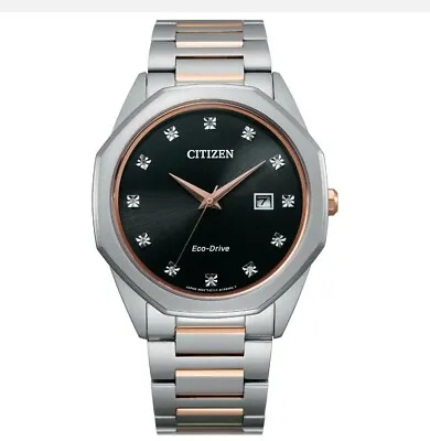 Citizen Eco-Drive Corso Men's Diamond Accent Date Display 41mm Watch BM7496-56G • $125