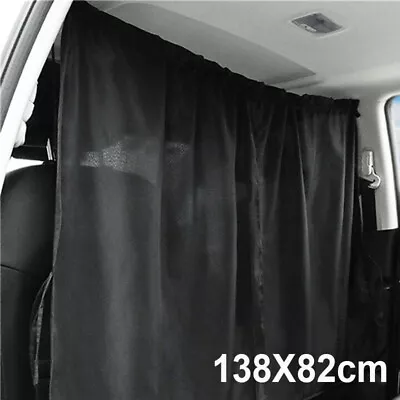 Car Taxi Cab Divider Van Cabin Curtain Campervan Kit Black Protective Privacy • $14.49